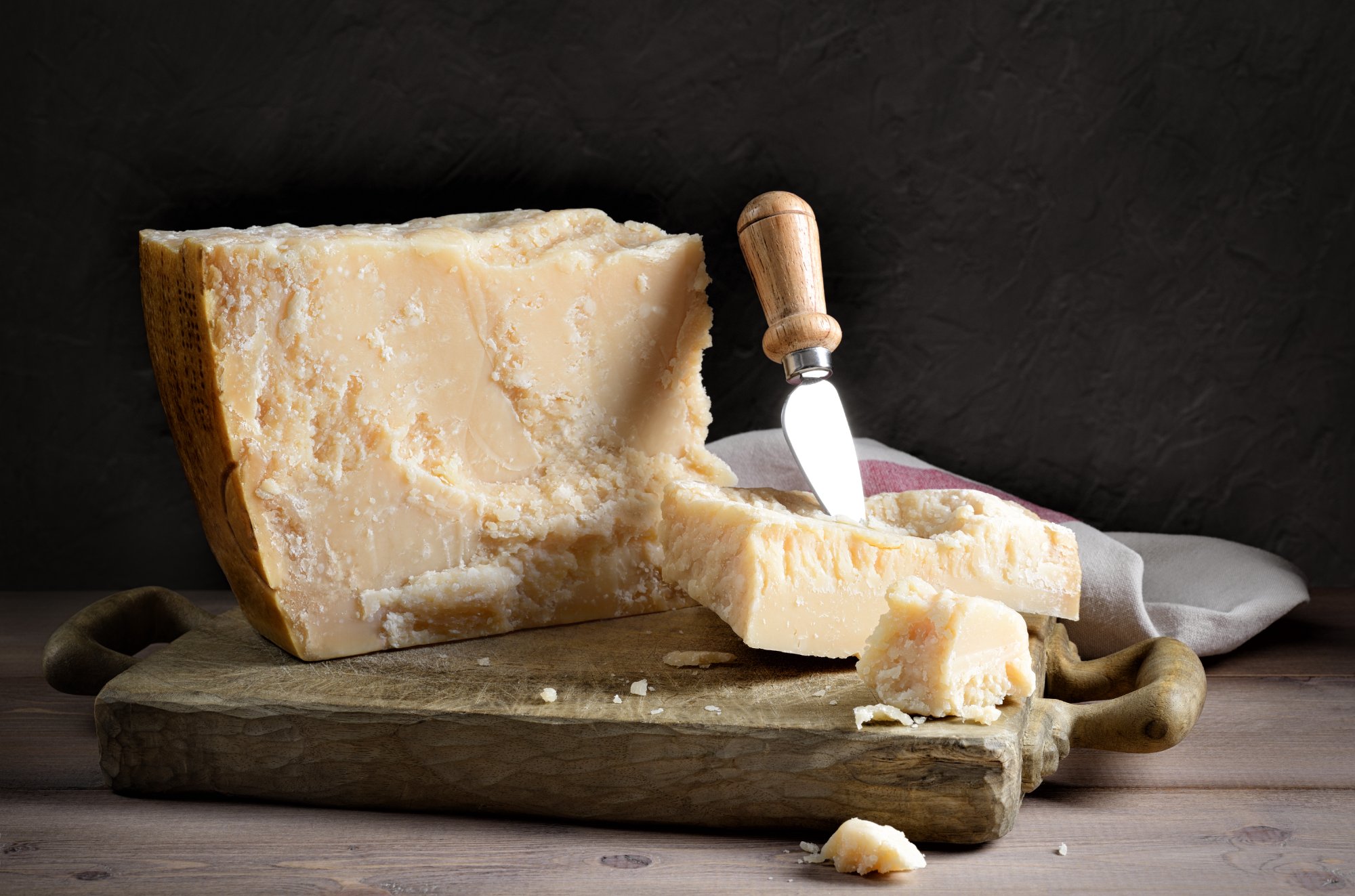 Premium aged parmesan cheese block